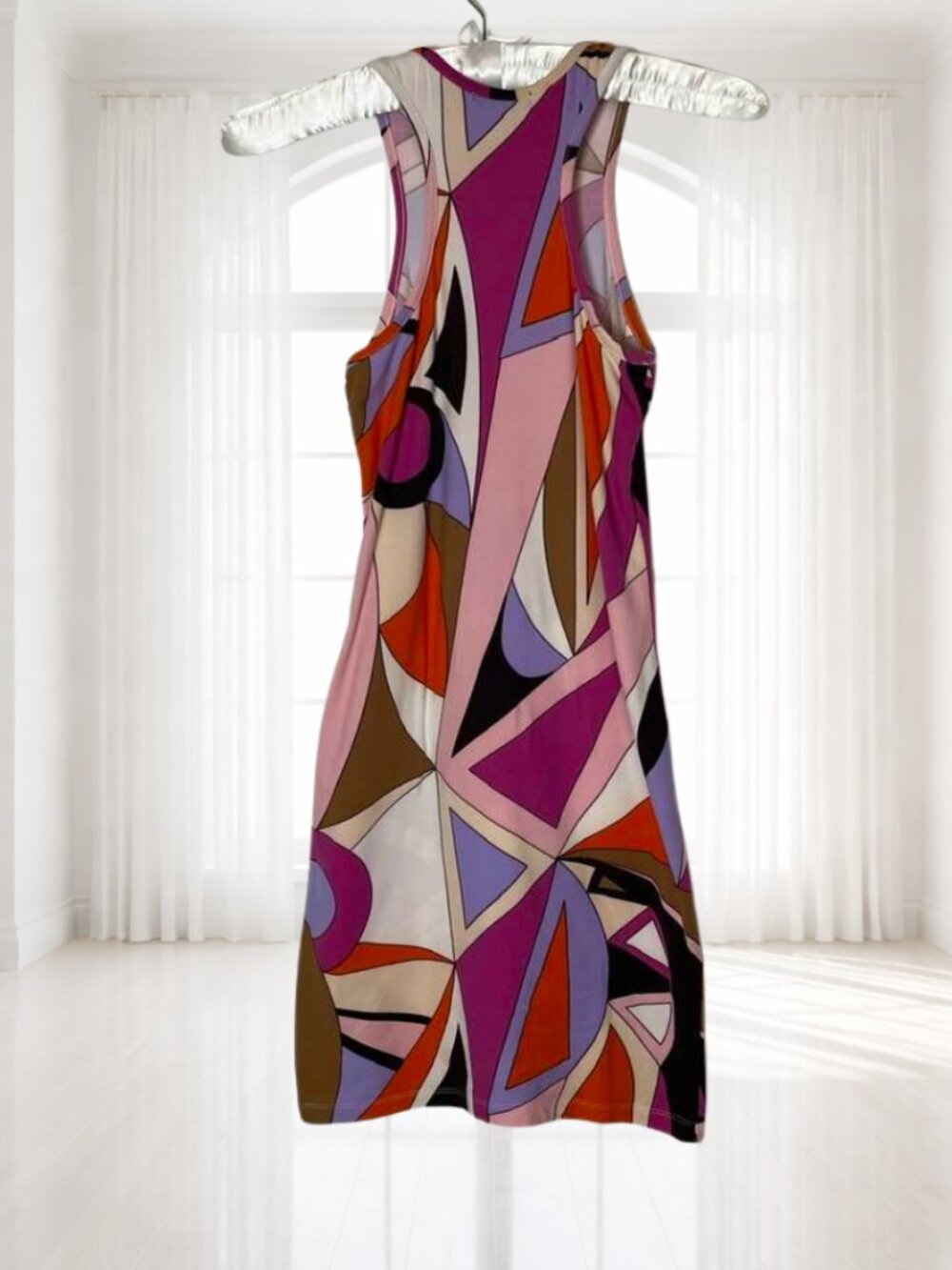 Love Brand Geometric Abstract Print Sleeveless Stretch Mini Dress Size Medium - Picture 3 of 9